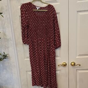 Women's Burgundy Floral Midi Dress by CROFT & BARROW